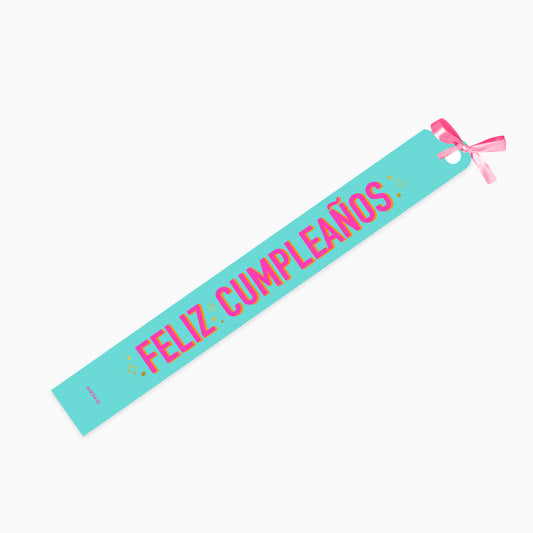 Banda Feliz Cumpleaños verde y rosa