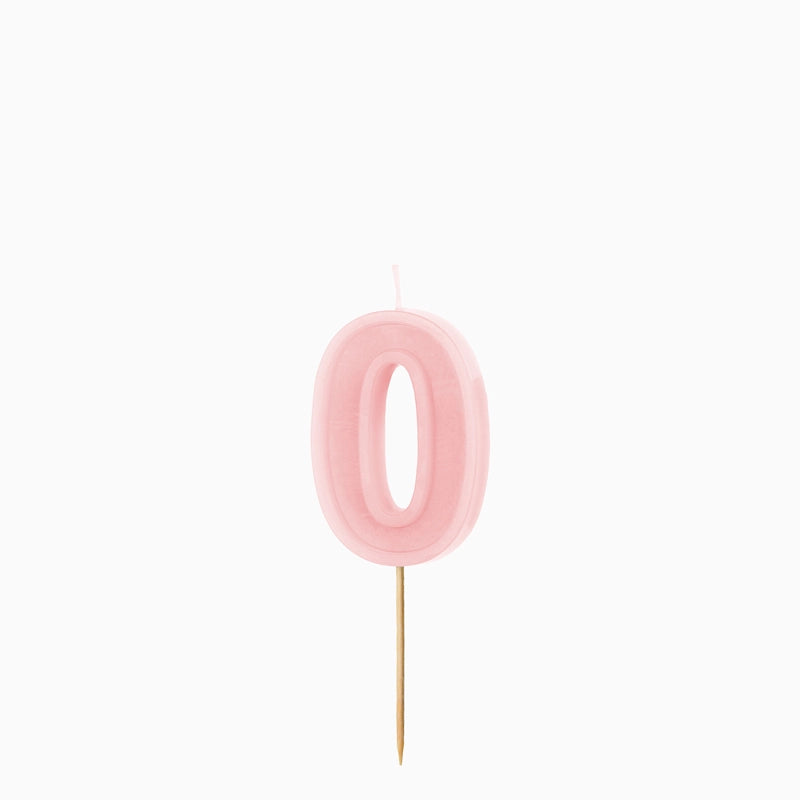Vela de cumpleaños número rosa pastel
