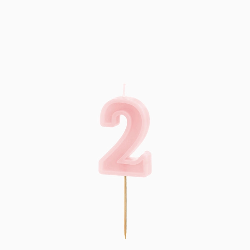 Vela de cumpleaños número rosa pastel