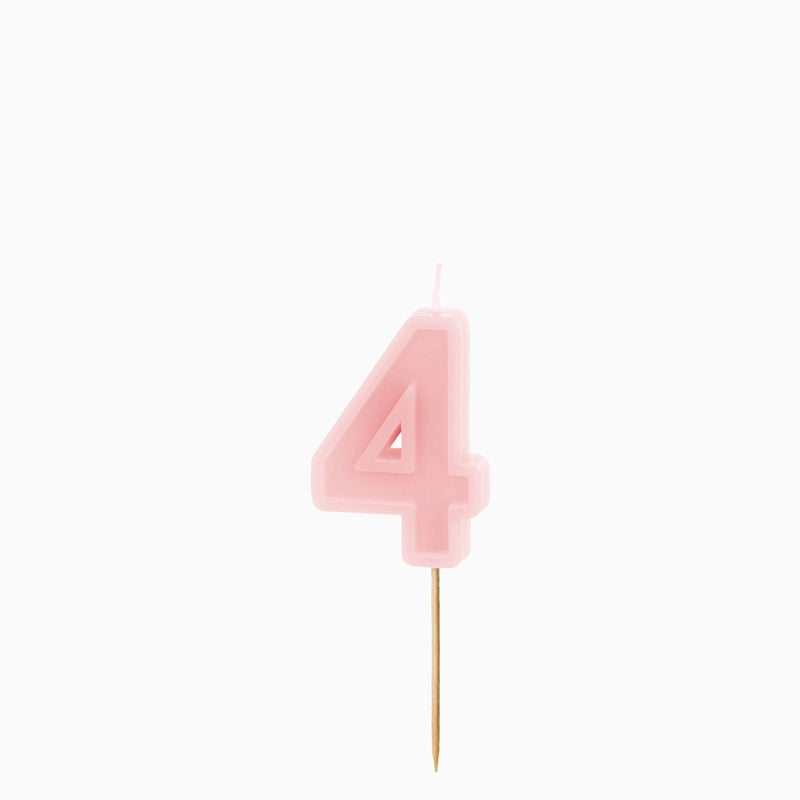 Vela de cumpleaños número rosa pastel