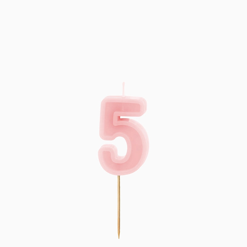 Vela de cumpleaños número rosa pastel