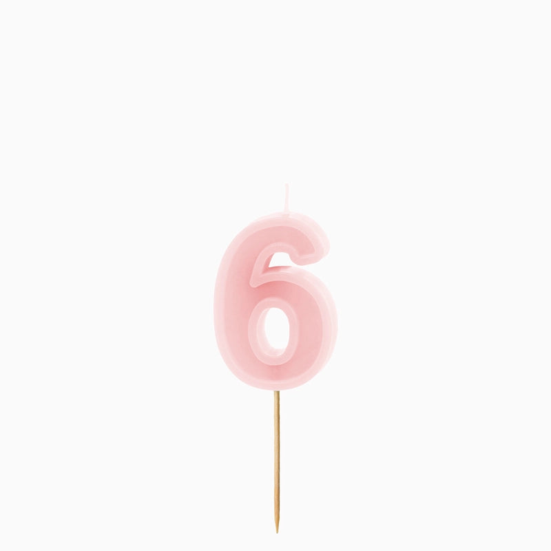 Vela de cumpleaños número rosa pastel