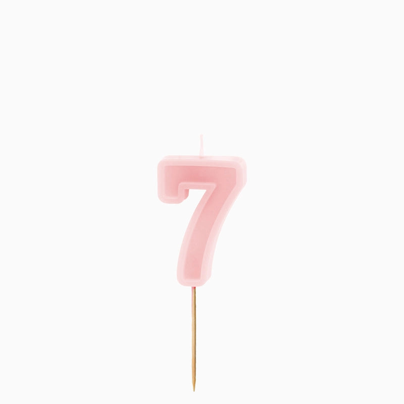 Vela de cumpleaños número rosa pastel