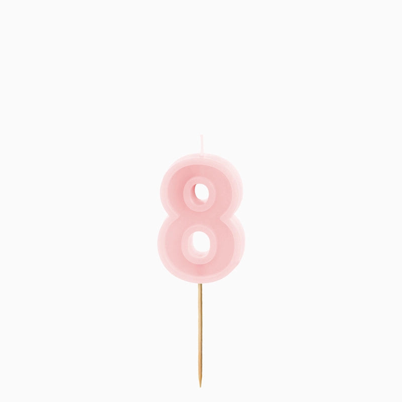 Vela de cumpleaños número rosa pastel