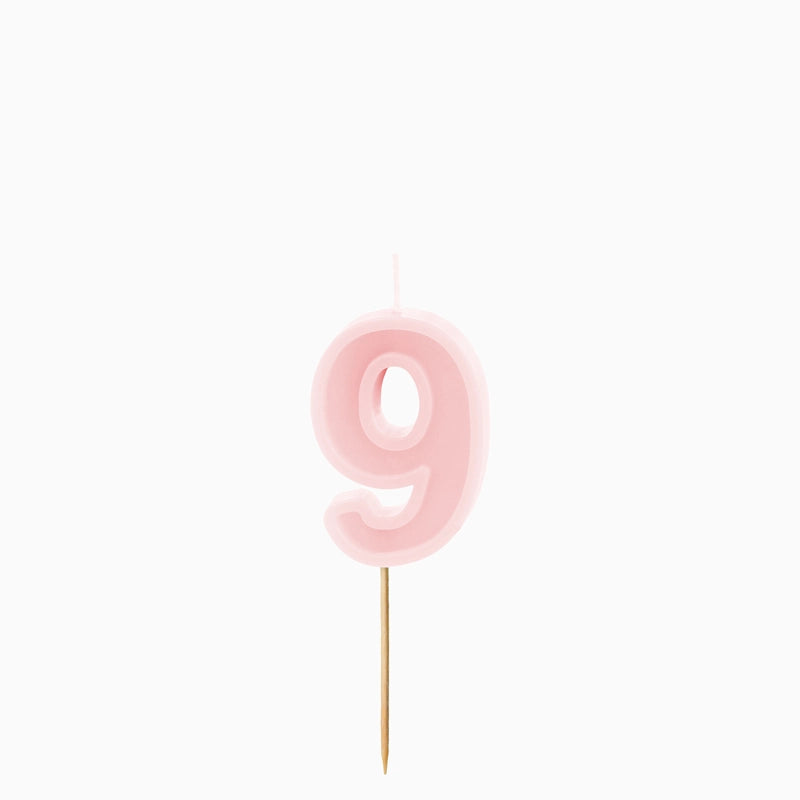 Vela de cumpleaños número rosa pastel