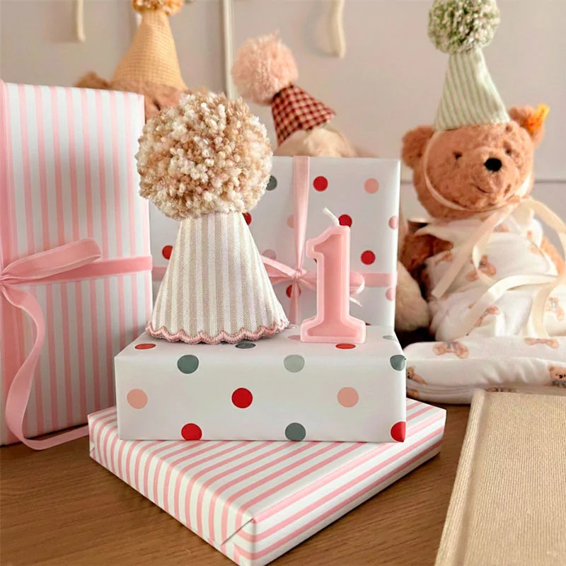 Vela de cumpleaños número rosa pastel