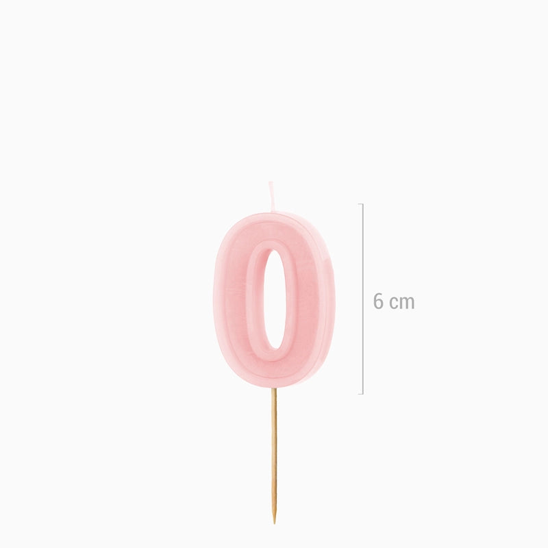 Vela de cumpleaños número rosa pastel