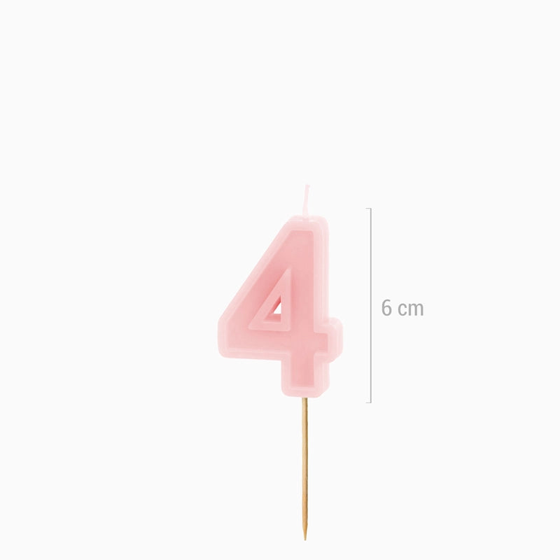 Vela de cumpleaños número rosa pastel