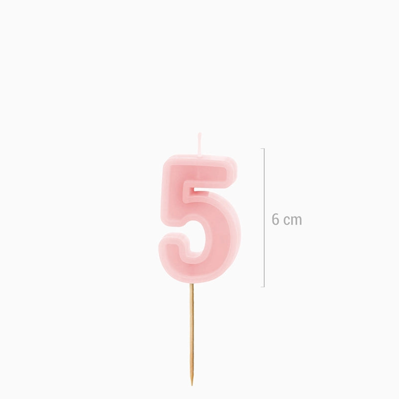 Vela de cumpleaños número rosa pastel