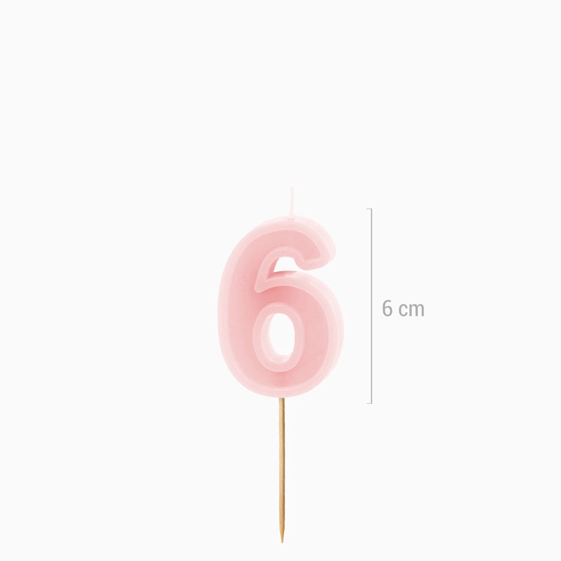 Vela de cumpleaños número rosa pastel