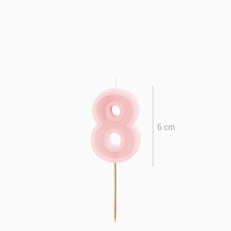 Vela de cumpleaños número rosa pastel