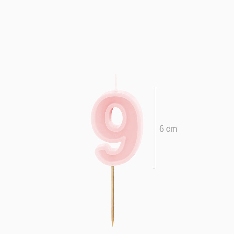 Vela de cumpleaños número rosa pastel