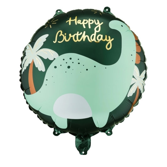 Globo foil redondo dinosaurio -Happy Birthday-