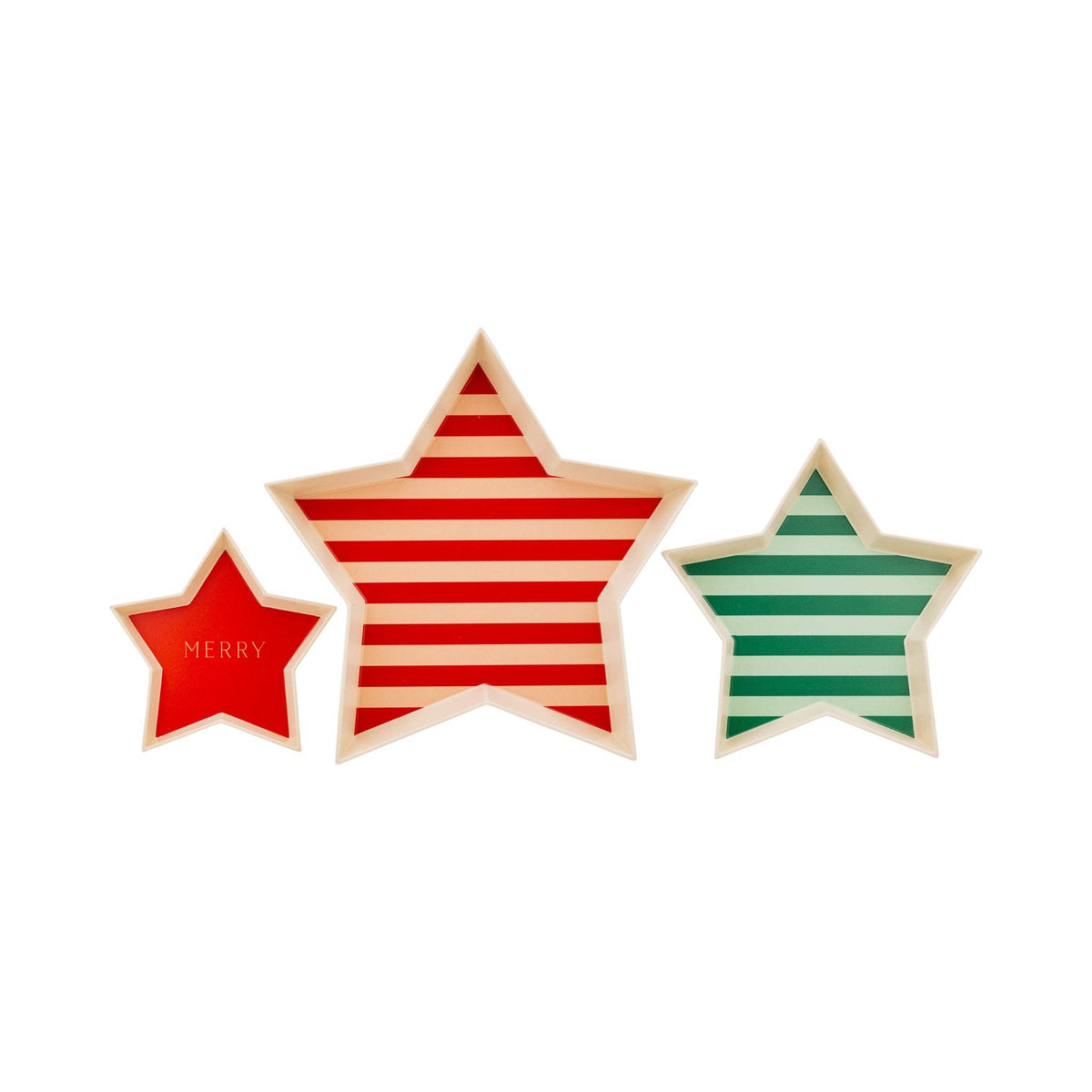 Conjunto de bandejas de Bambú con forma de estrella- pack de 3 uds.