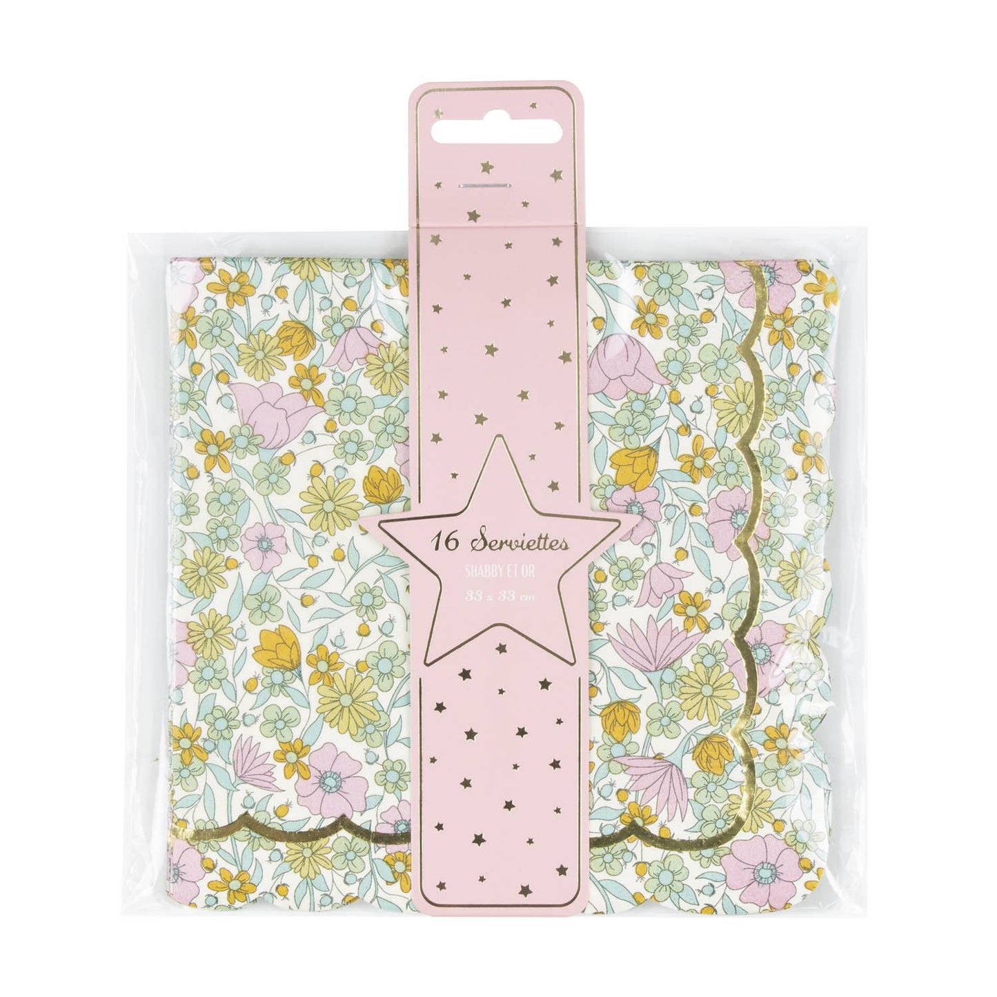 Servilletas con borde festoneado flores- pack 16 uds.