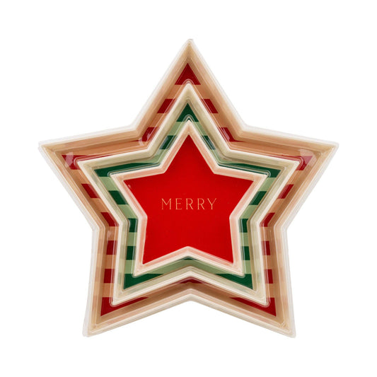 Conjunto de bandejas de Bambú con forma de estrella- pack de 3 uds.