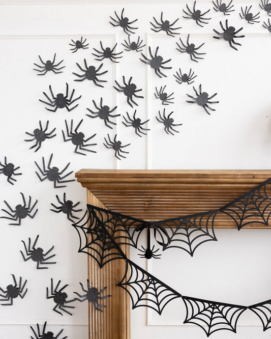 Arañas Decorativas de Pared con Purpurina