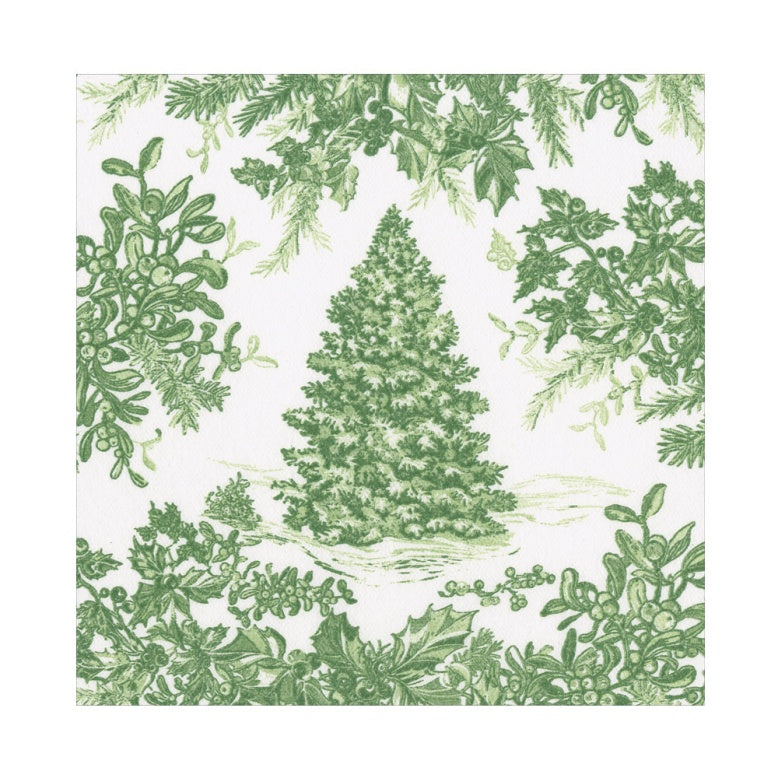 Servilleta grande Toile de Jouy verde-pack 20 uds.