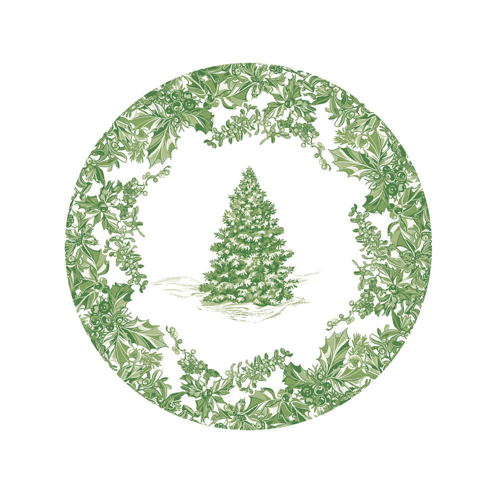 Plato pequeño Toile de Jouy verde- pack 8 uds.