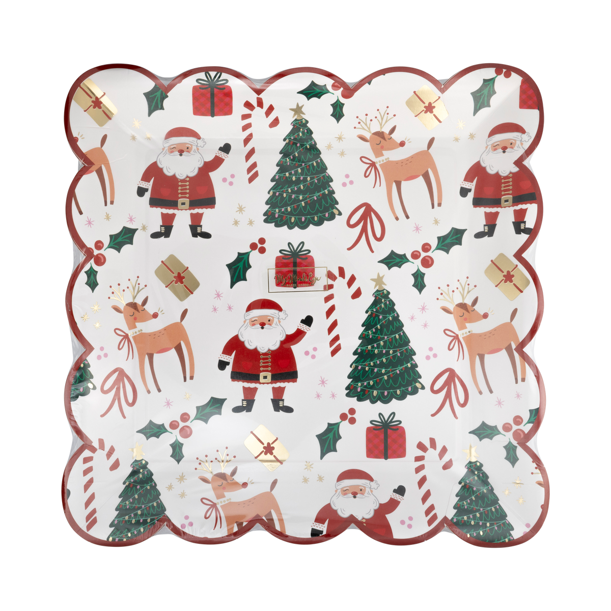 Plato navideño de 25 cm con diseño festivo disperso WHM1145 - Whimsy Christmas Scatter