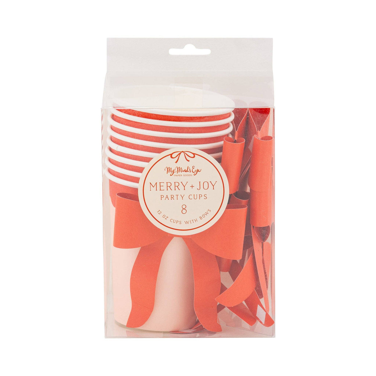Vaso Rojo y Rosa con Lazo- pack 8 uds.