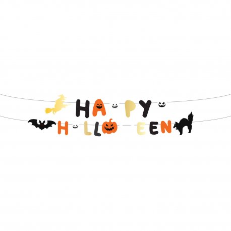 Guirnalda letras -Happy Halloween- con iconos