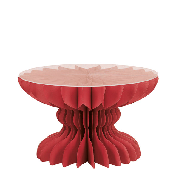 Pie de Tarta Mediano de Papel Plisado Rojo
