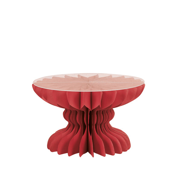 Pie de Tarta Pequeño de Papel Plisado Rojo
