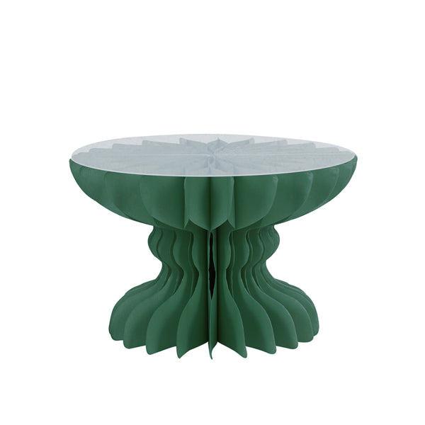 Pie de Tarta Pequeño de Papel Plisado Verde