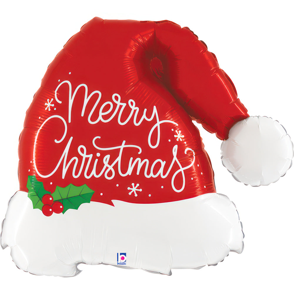 Globo foil gorro Papa Noel -Merry Christmas-