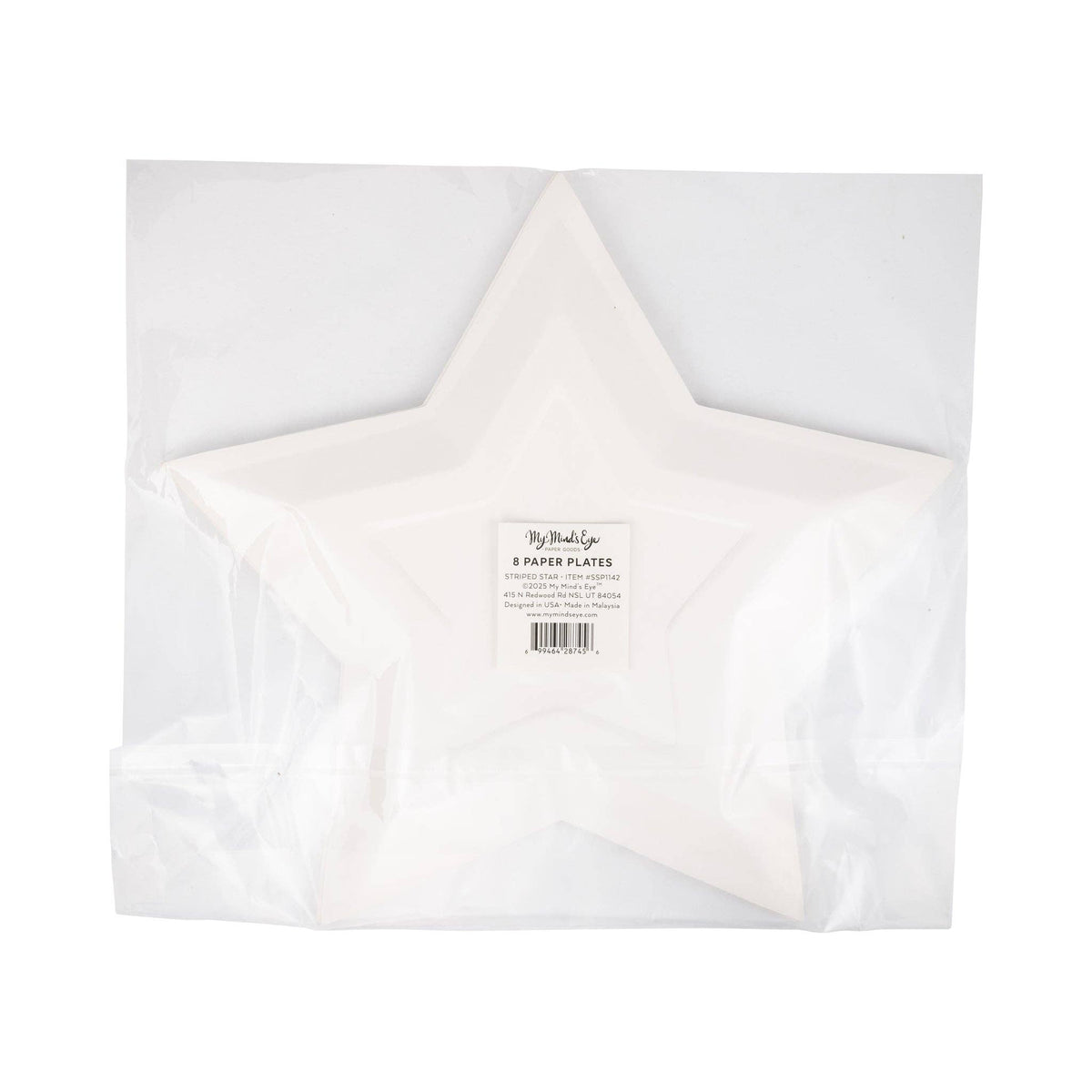 Plato con Forma de Estrella a Rayas- pack 8 uds.