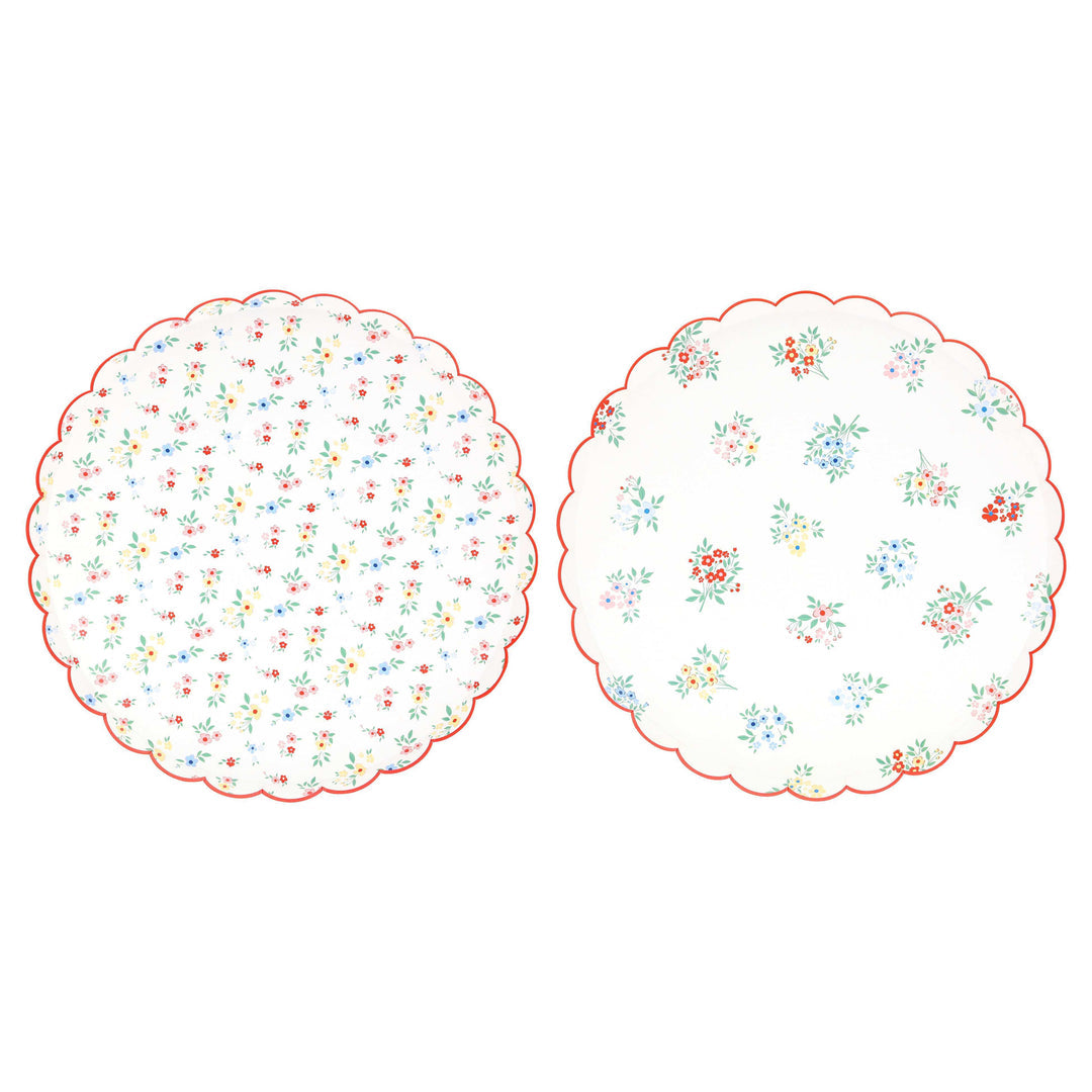 Platos Disty Posy festoneados grandes - pack 8 uds.