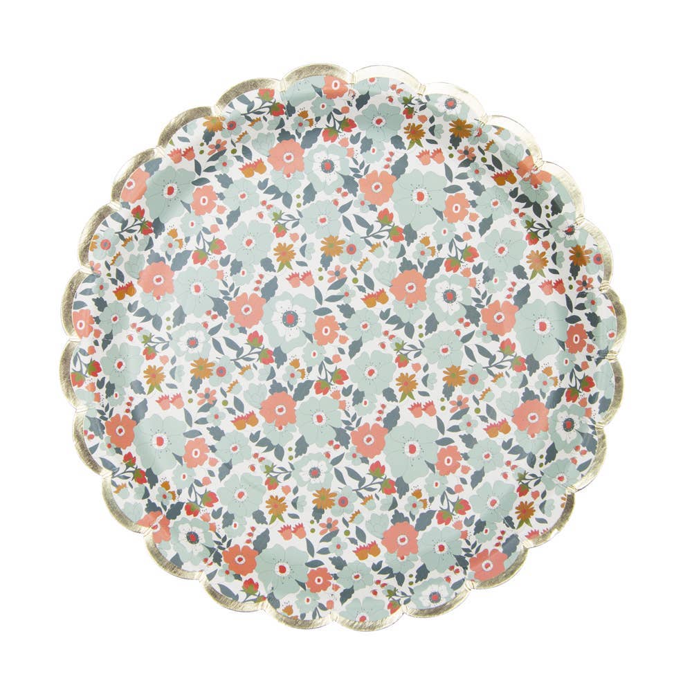 Platos pequeños festoneados de flores- pack 8 uds.