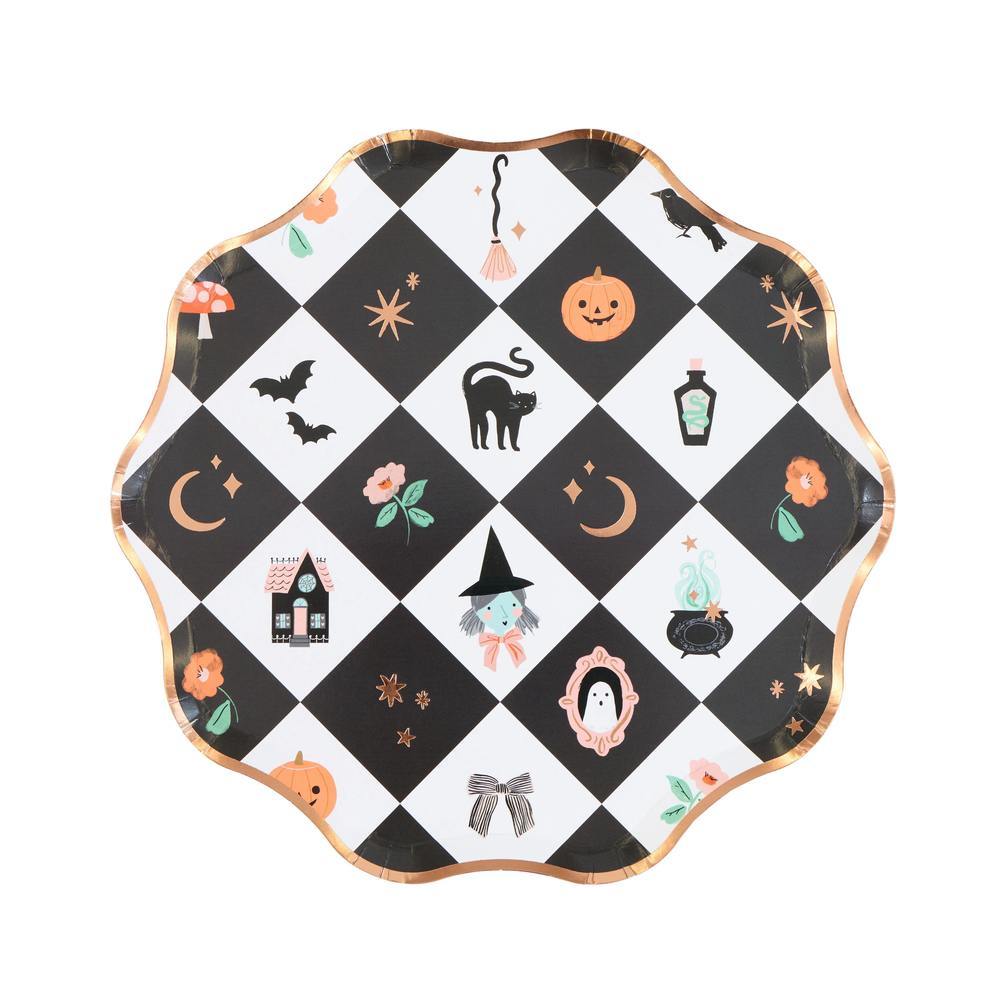 Platos iconos Halloween rombos pequeño - pack 16 uds.