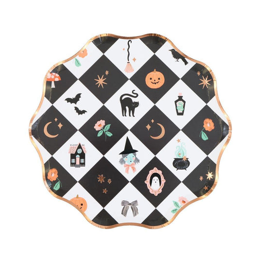 Platos iconos Halloween rombos pequeño - pack 16 uds.