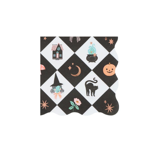 Servilleta iconos Halloween rombos pequeña - pack 16 uds.