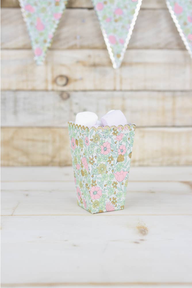 Caja de palomitas flores- pack 8 uds.