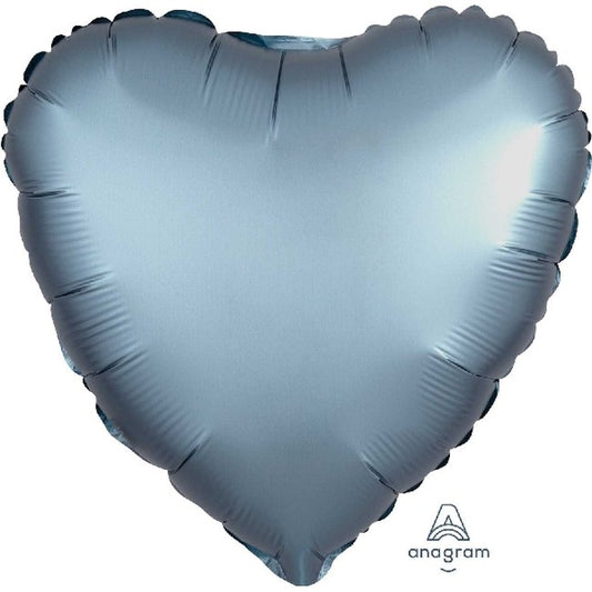 Globo foil corazón pequeño azul satinado