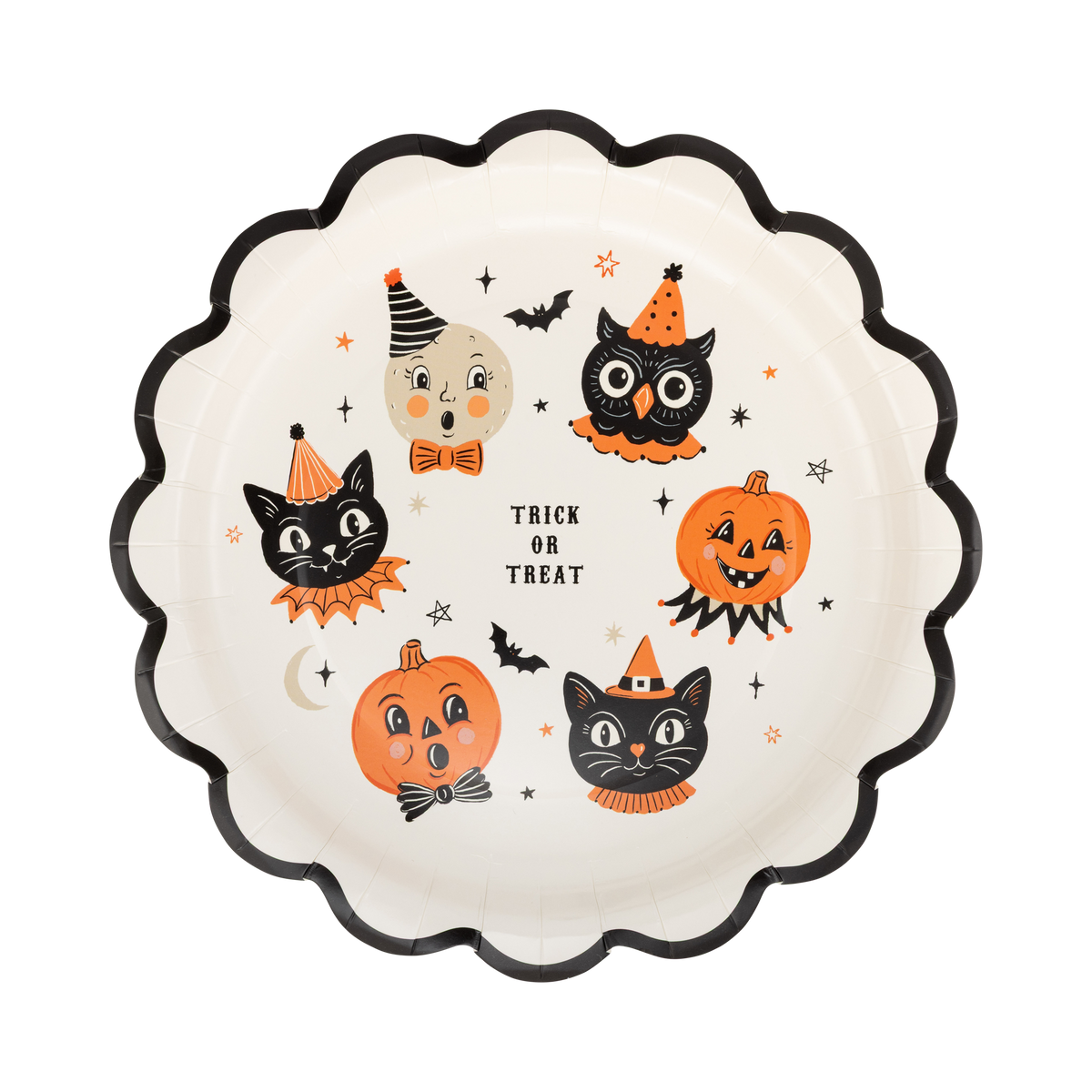 Plato con personajes de Halloween- pack 8 uds.