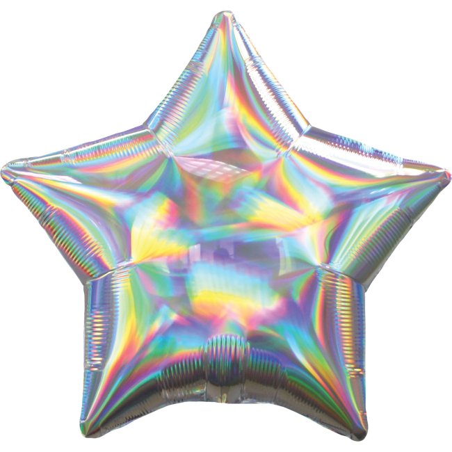 Globo foil estrella pequeña Irisdiscente plateado