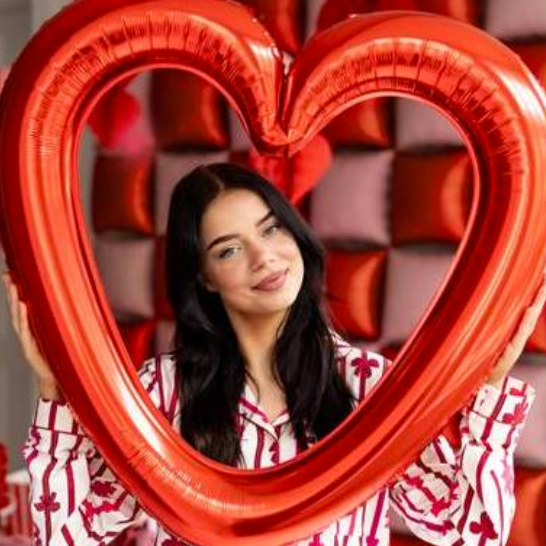 Globo foil corazón rojo calado