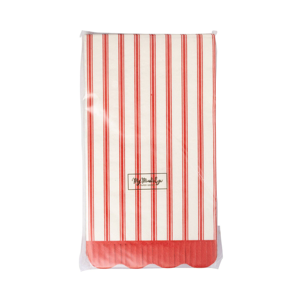 Servilleta rectangular rayas rojo y blanco- pack 24 uds.