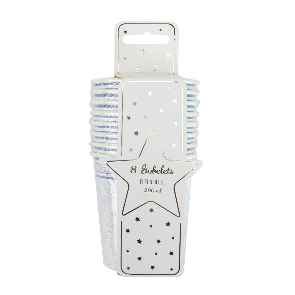 Vasos flores axules- pack 8 uds.
