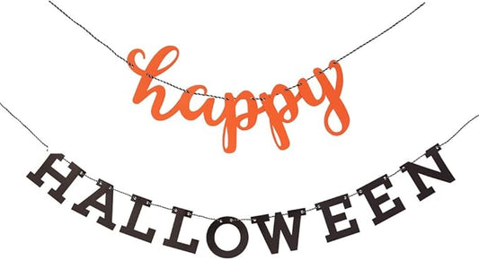 Guirnalda Happy Halloween naranja y negra