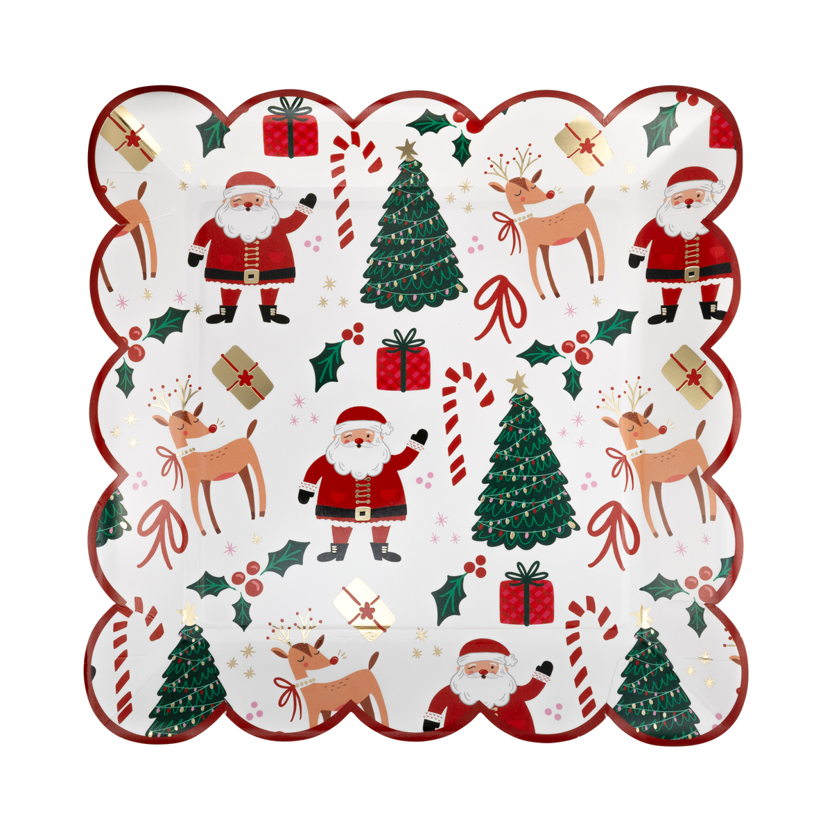 Plato navideño de 25 cm con diseño festivo disperso WHM1145 - Whimsy Christmas Scatter