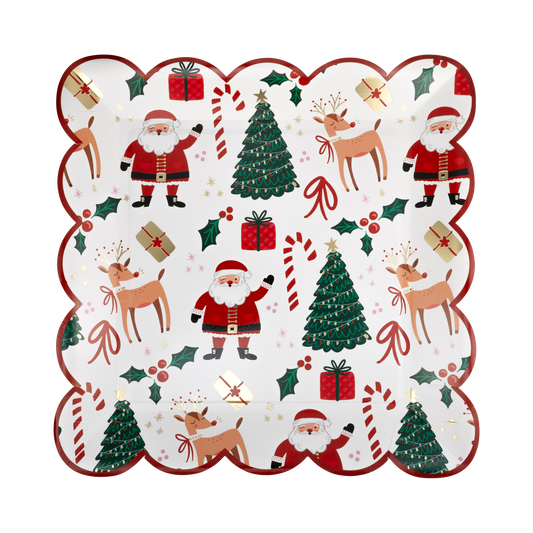 Plato navideño de 25 cm con diseño festivo disperso WHM1145 - Whimsy Christmas Scatter