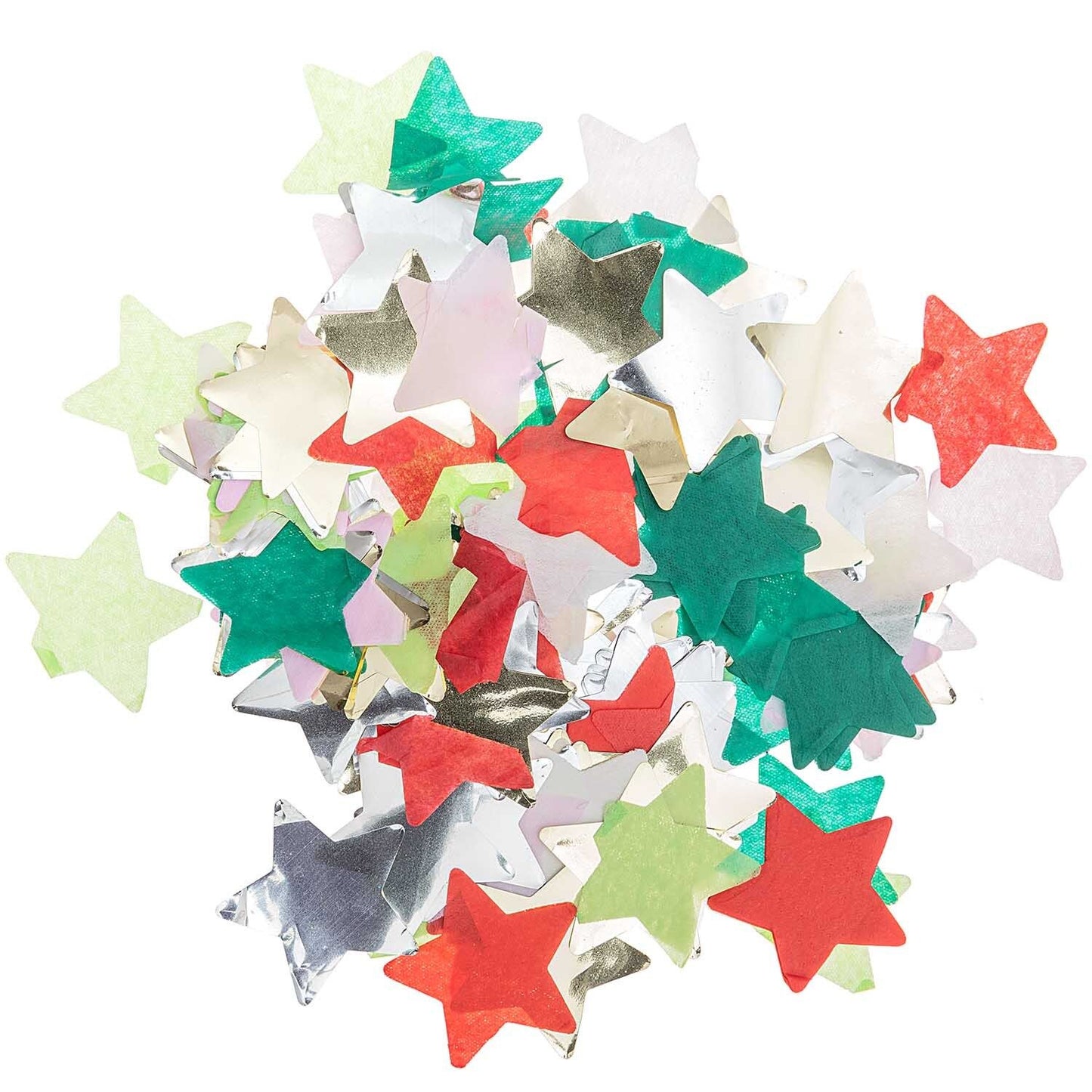 Confeti metálico estrellas colores Navidad