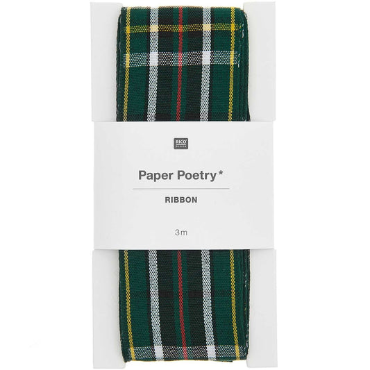 Cinta de tela cuadros verde