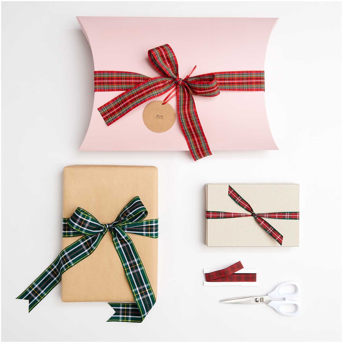 Cinta de tela cuadros roja