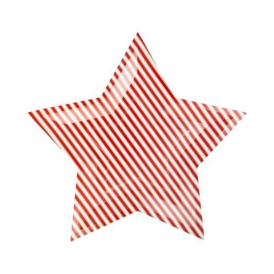 Plato con Forma de Estrella a Rayas- pack 8 uds.